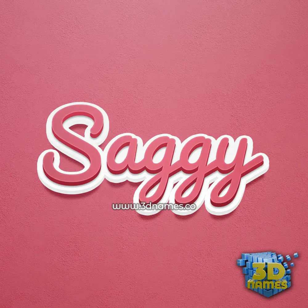 saggy in Red Scribble style - 3D name wallpaper