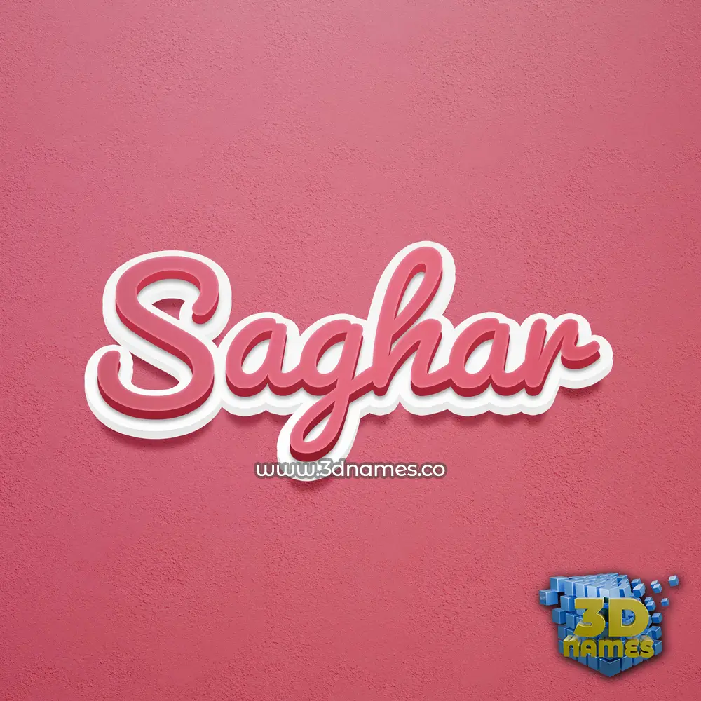 saghar in Red Scribble style - 3D name wallpaper
