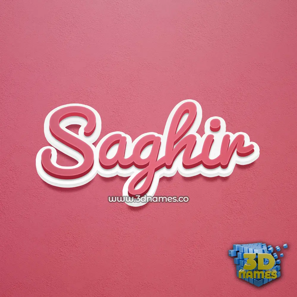 saghir in Red Scribble style - 3D name wallpaper