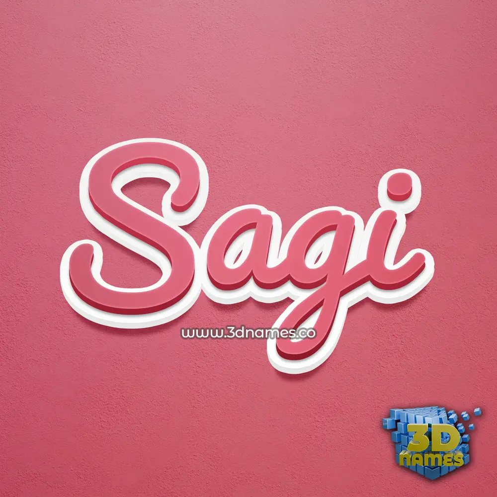 sagi in Red Scribble style - 3D name wallpaper