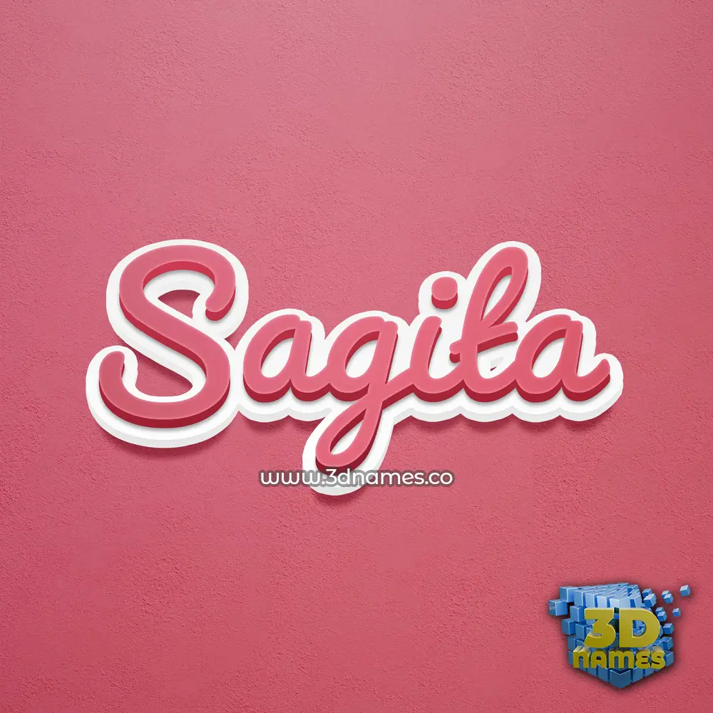 sagita in Red Scribble style - 3D name wallpaper