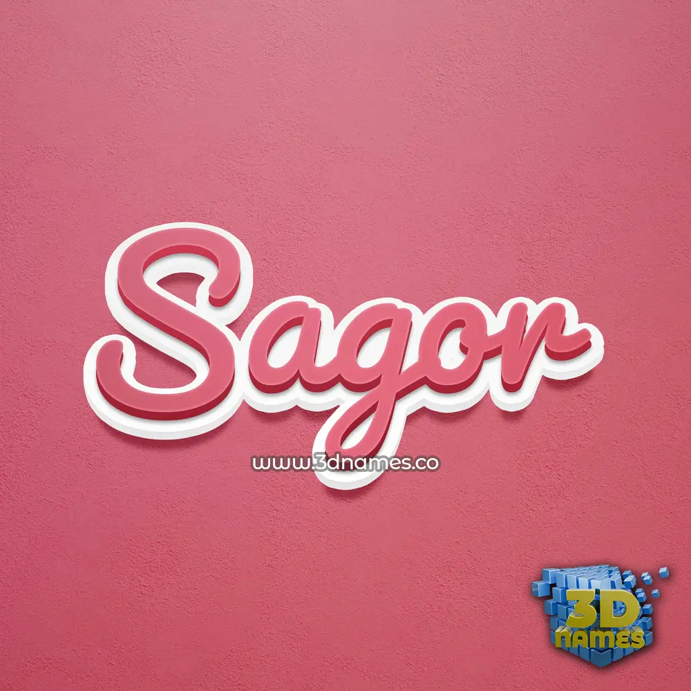 sagor in Red Scribble style - 3D name wallpaper