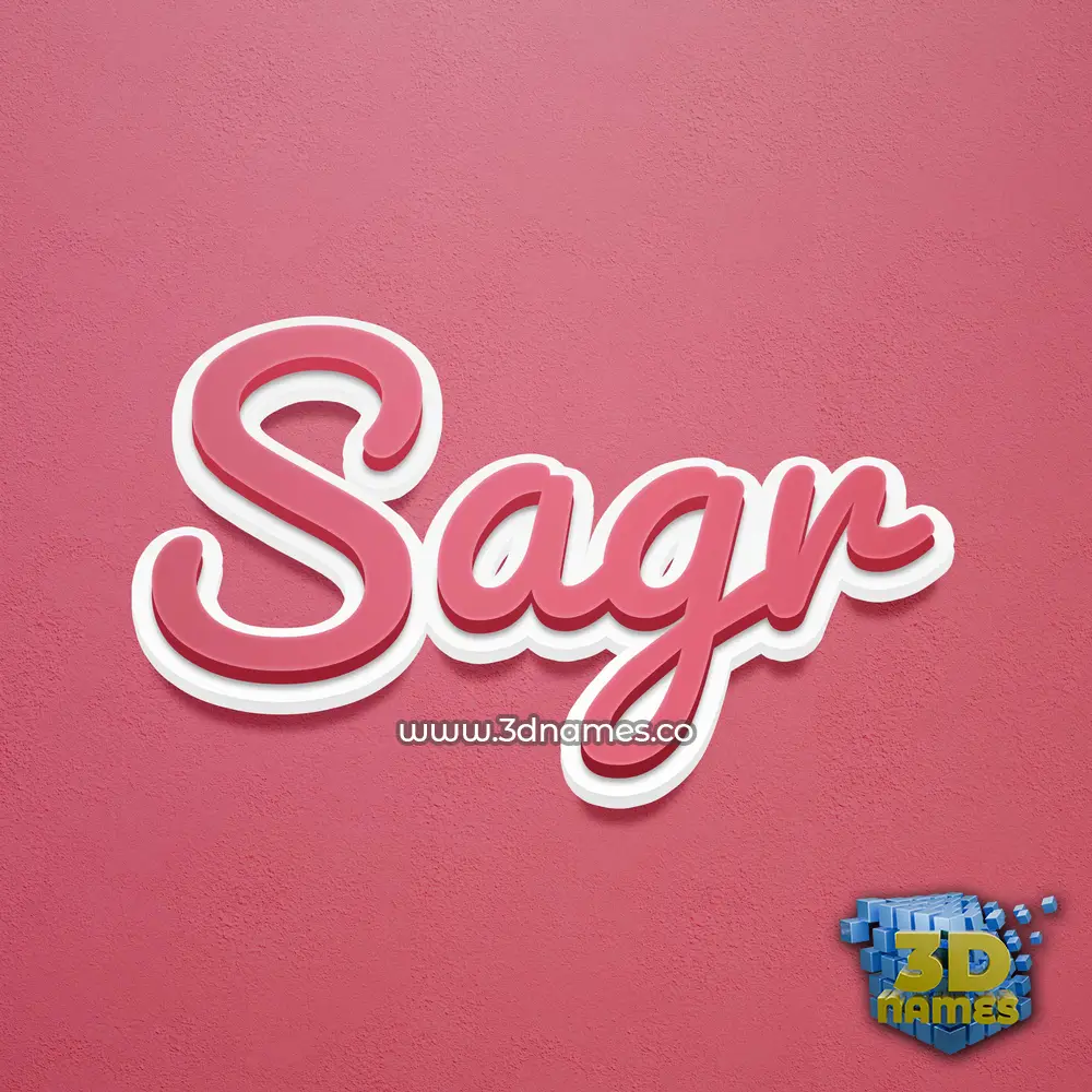 sagr in Red Scribble style - 3D name wallpaper