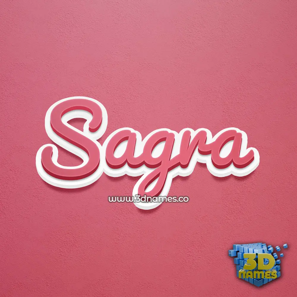 sagra in Red Scribble style - 3D name wallpaper