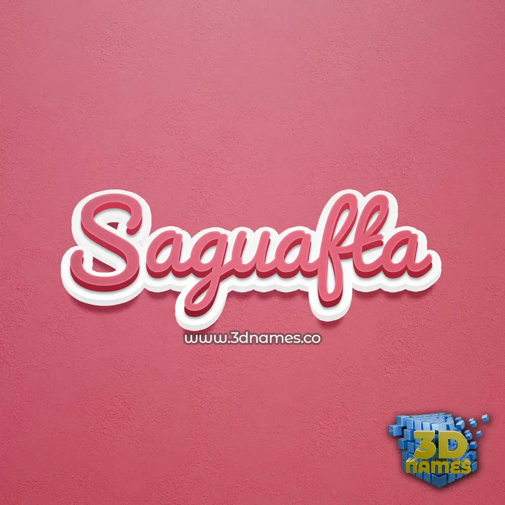 saguafta in Red Scribble style - 3D name wallpaper