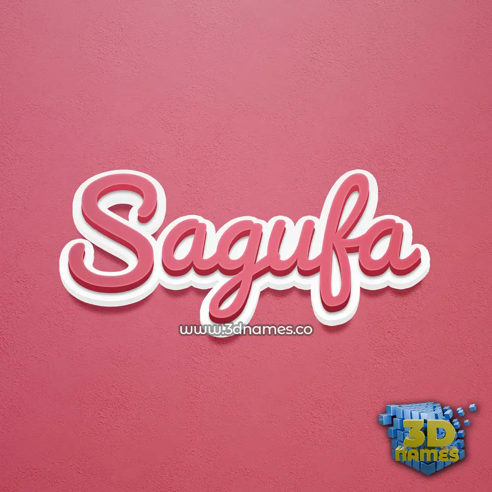 sagufa in Red Scribble style - 3D name wallpaper