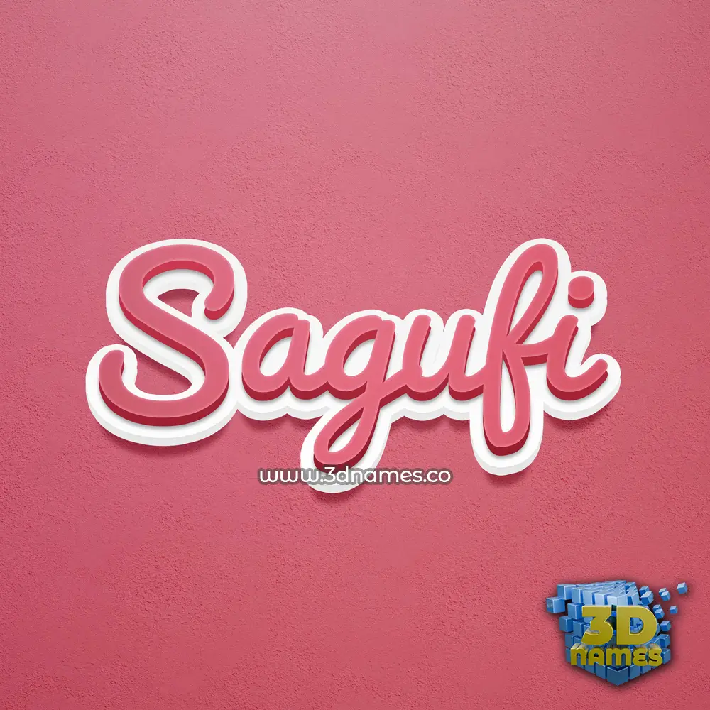 sagufi in Red Scribble style - 3D name wallpaper