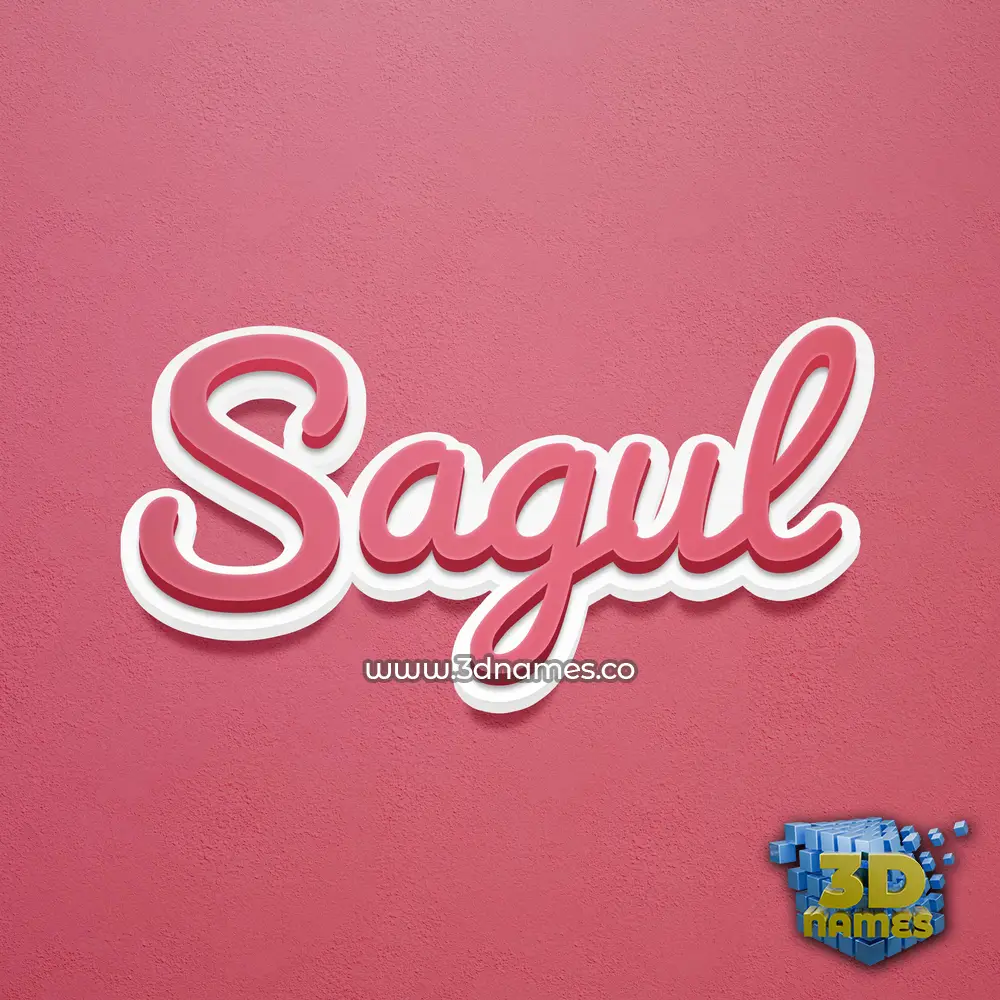 sagul in Red Scribble style - 3D name wallpaper