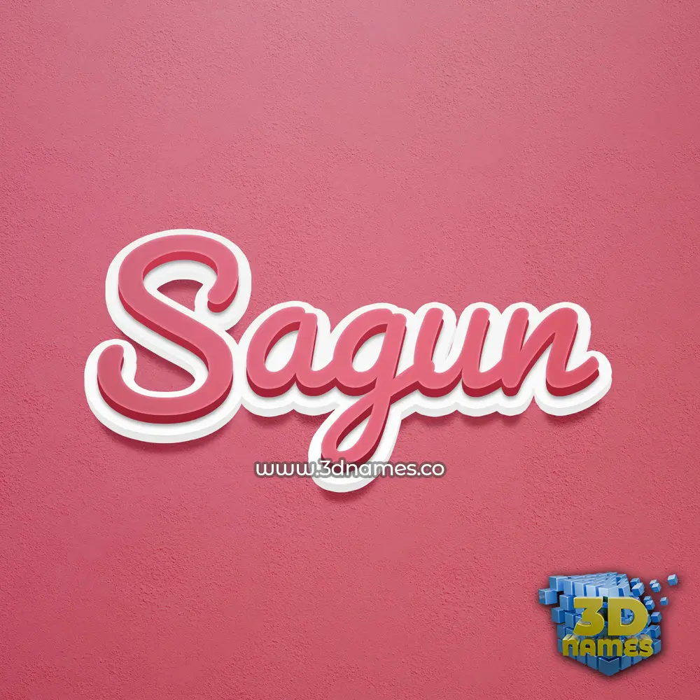 sagun in Red Scribble style - 3D name wallpaper