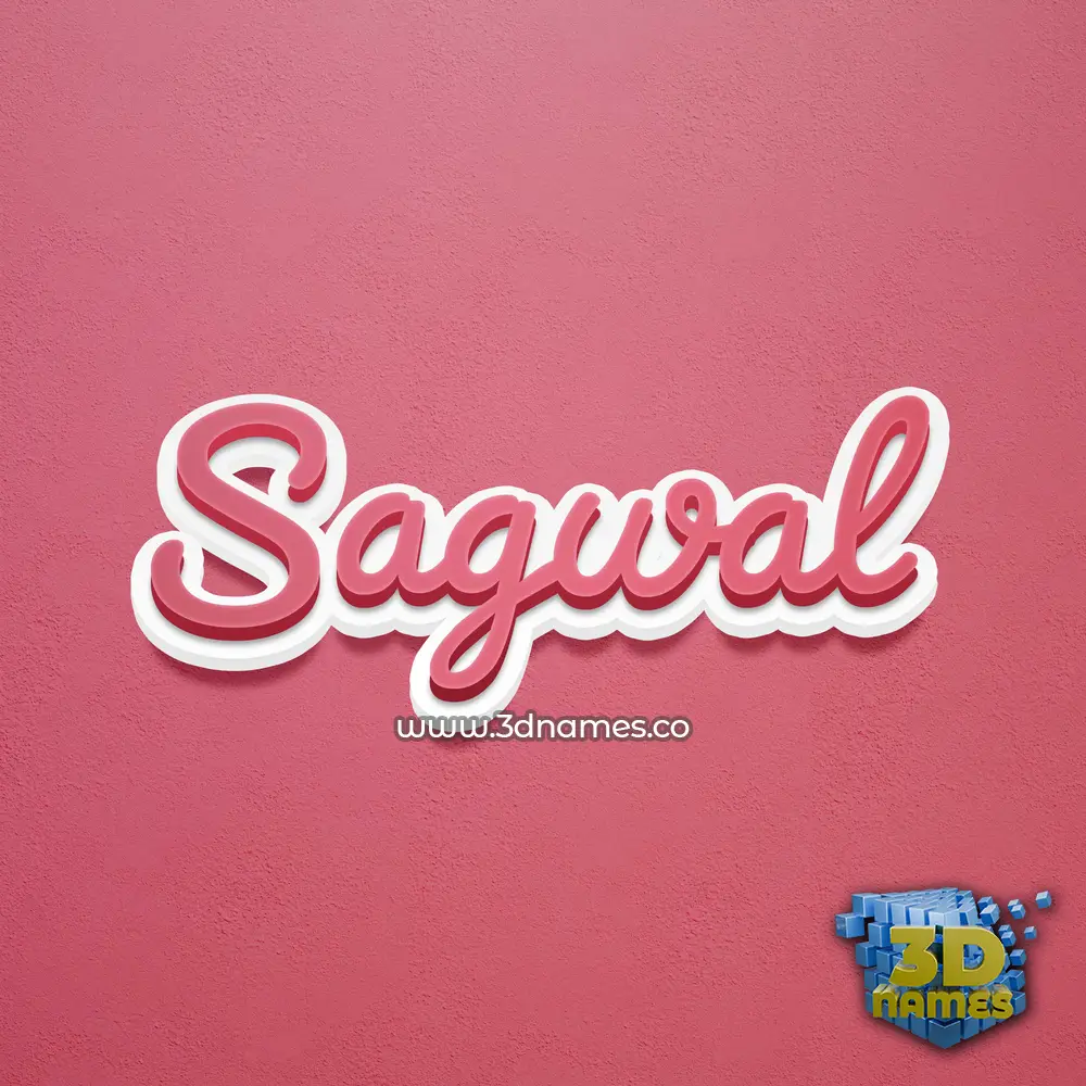 sagwal in Red Scribble style - 3D name wallpaper