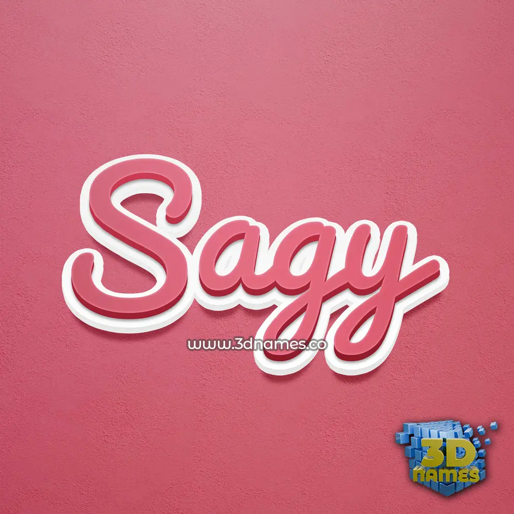 sagy in Red Scribble style - 3D name wallpaper