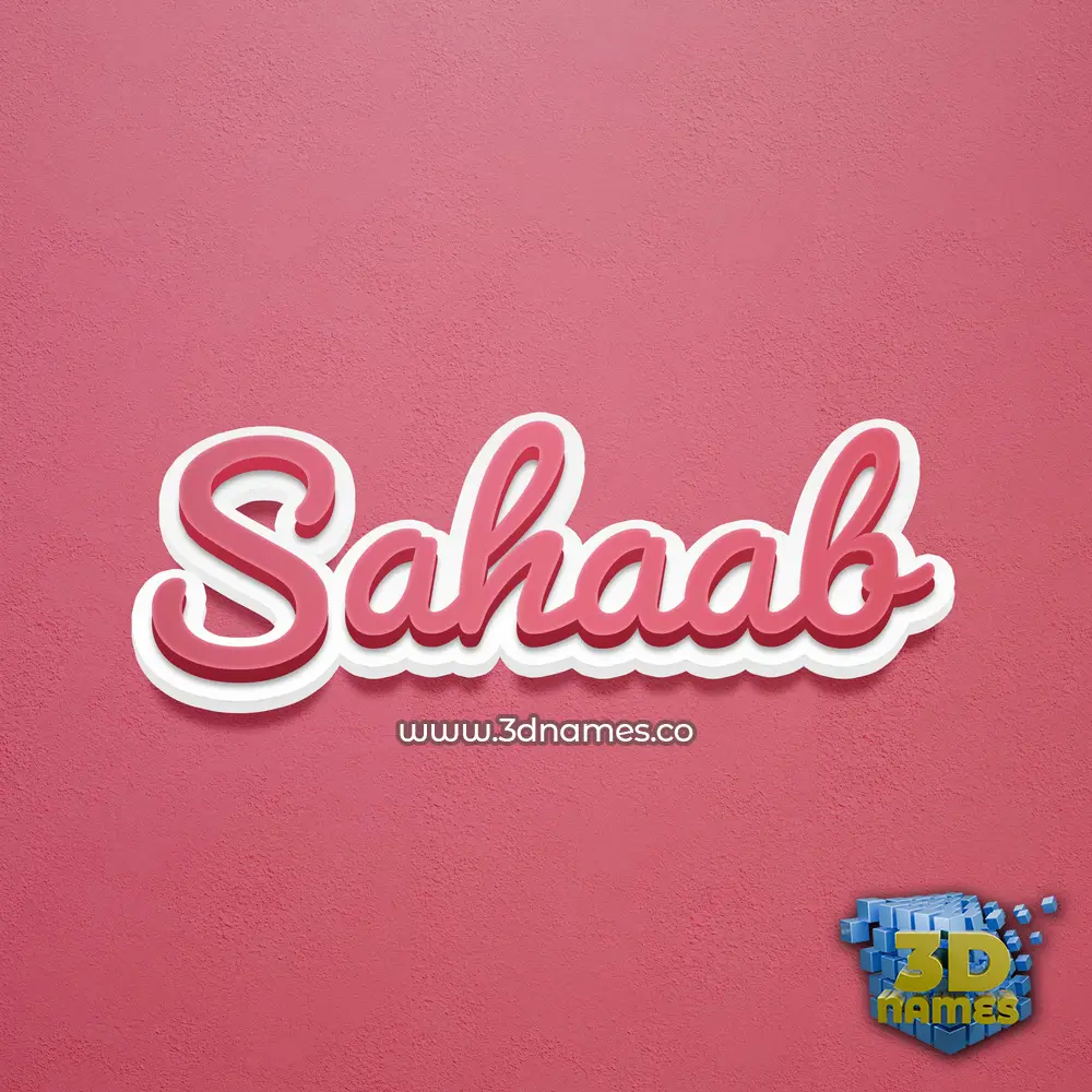 sahaab in Red Scribble style - 3D name wallpaper