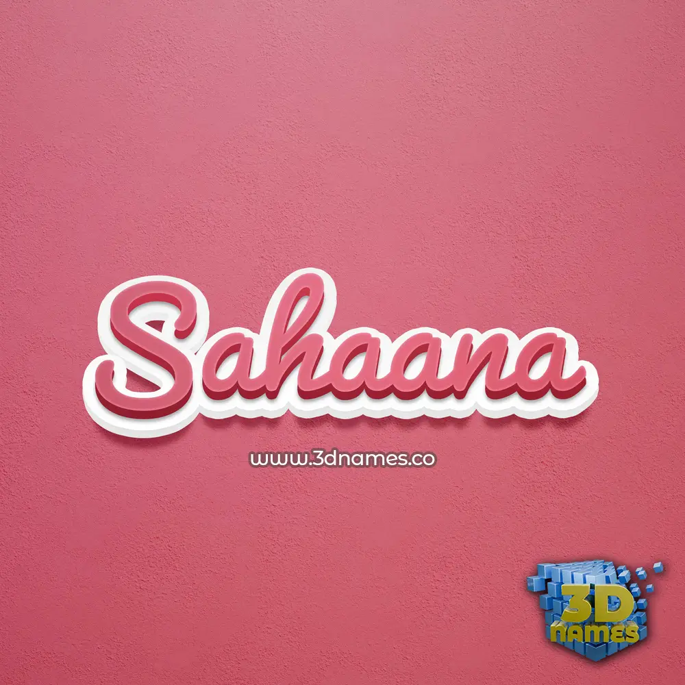 sahaana in Red Scribble style - 3D name wallpaper