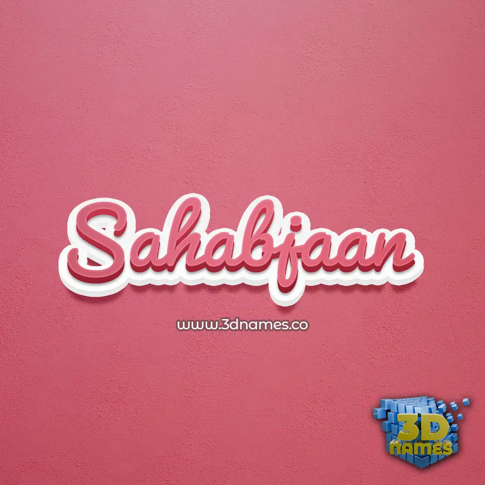 sahabjaan in Red Scribble style - 3D name wallpaper