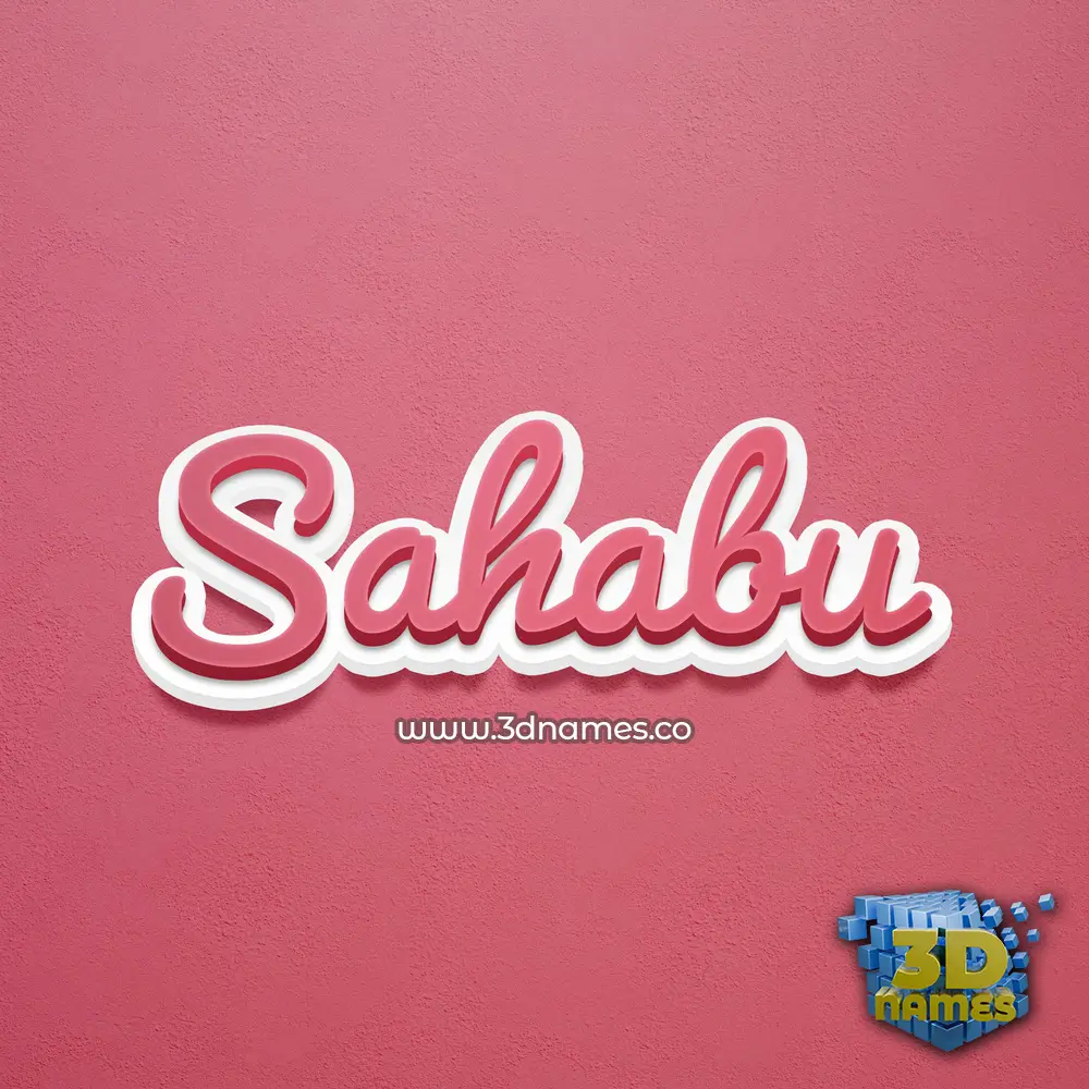 sahabu in Red Scribble style - 3D name wallpaper