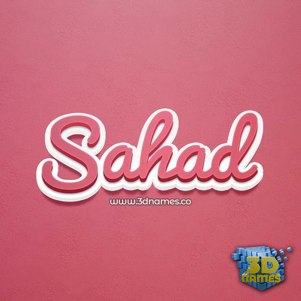 sahad in Red Scribble style - 3D name wallpaper