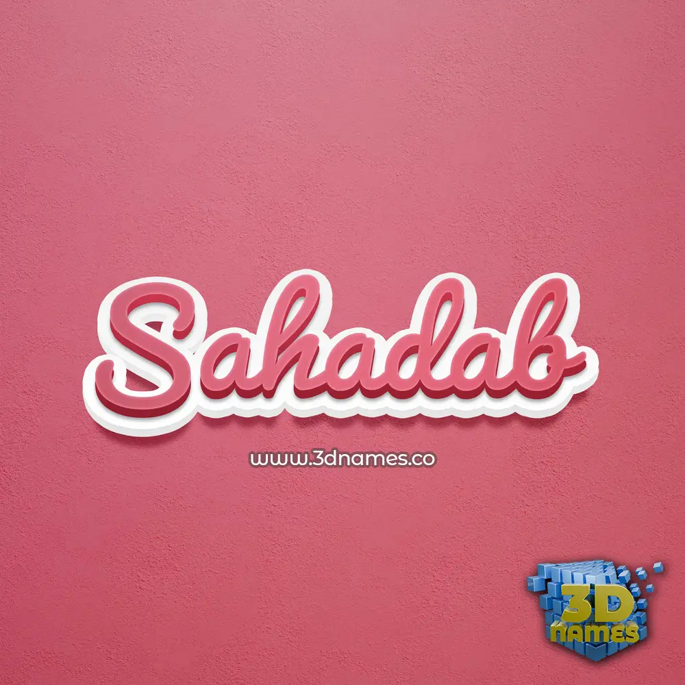 sahadab in Red Scribble style - 3D name wallpaper