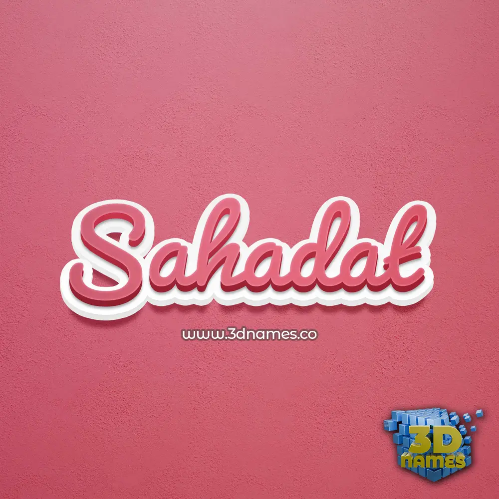 sahadat in Red Scribble style - 3D name wallpaper