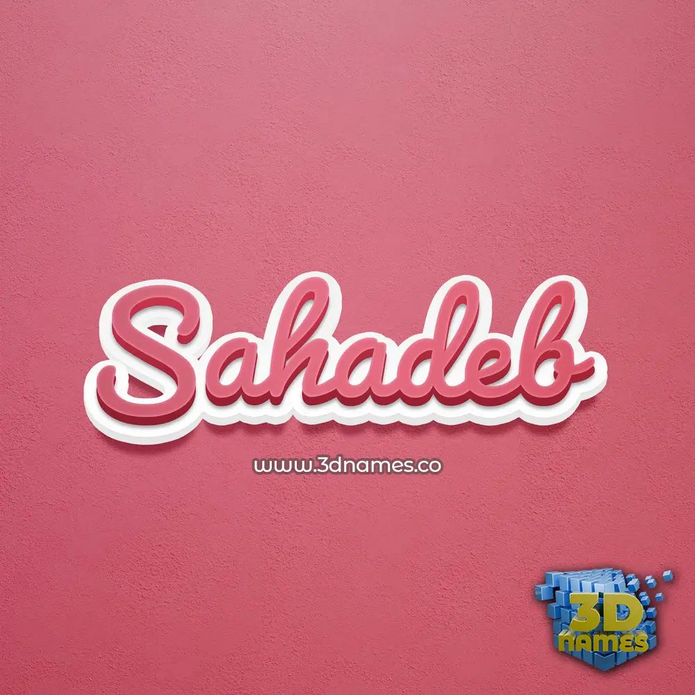 sahadeb in Red Scribble style - 3D name wallpaper