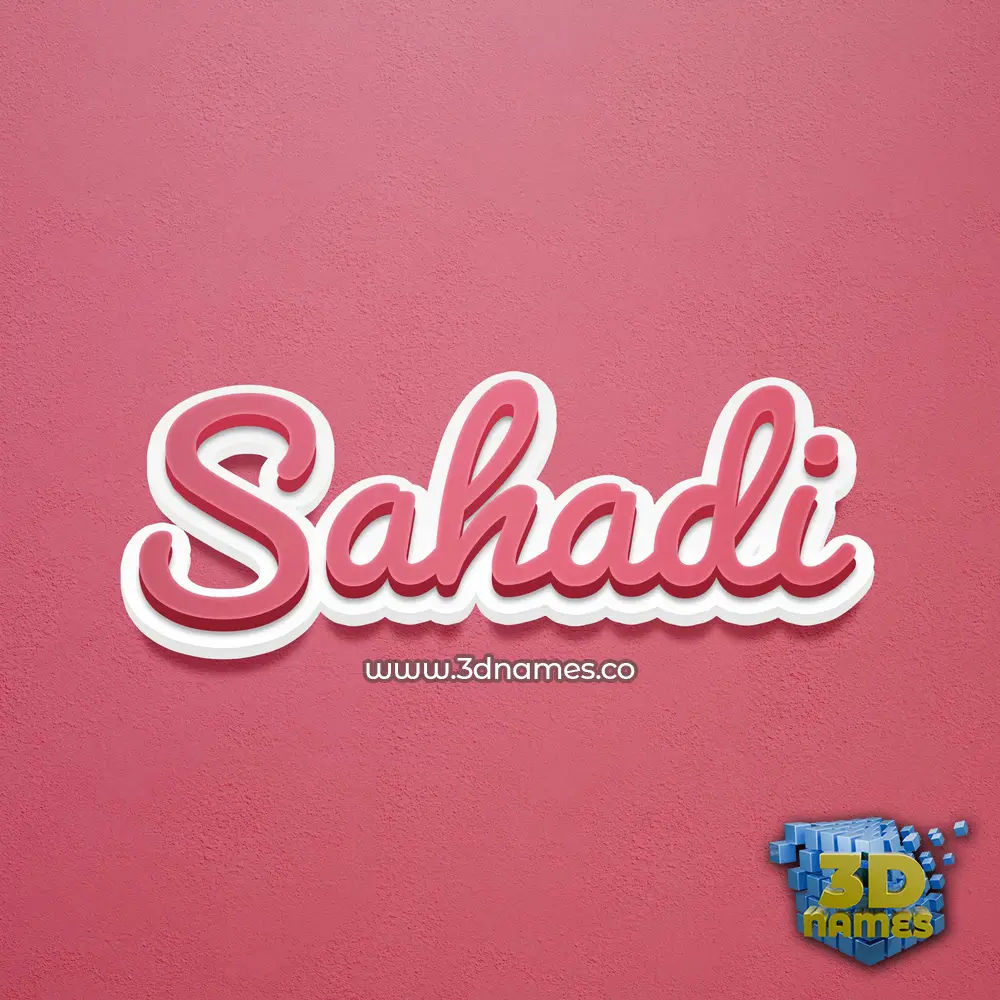 sahadi in Red Scribble style - 3D name wallpaper