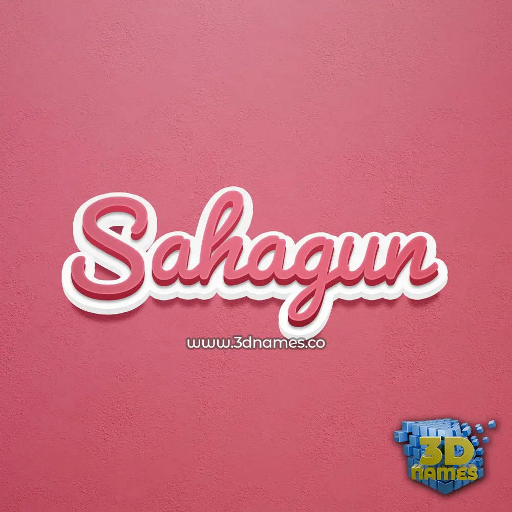 sahagun in Red Scribble style - 3D name wallpaper