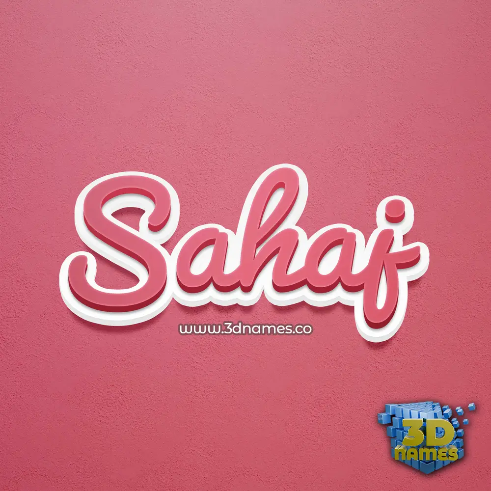 sahaj in Red Scribble style - 3D name wallpaper