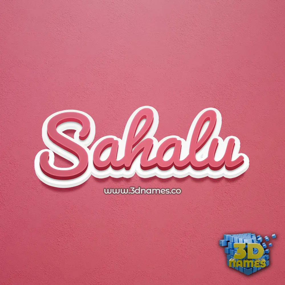 sahalu in Red Scribble style - 3D name wallpaper
