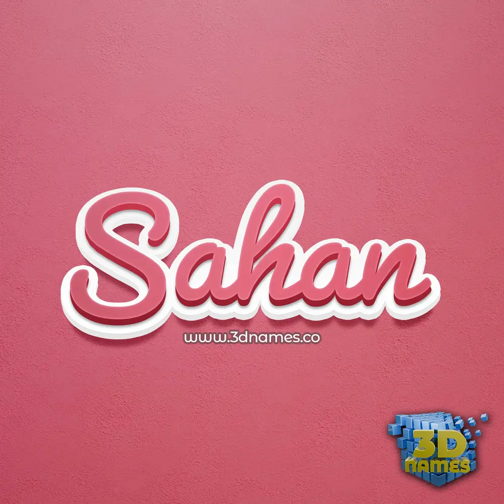 sahan in Red Scribble style - 3D name wallpaper