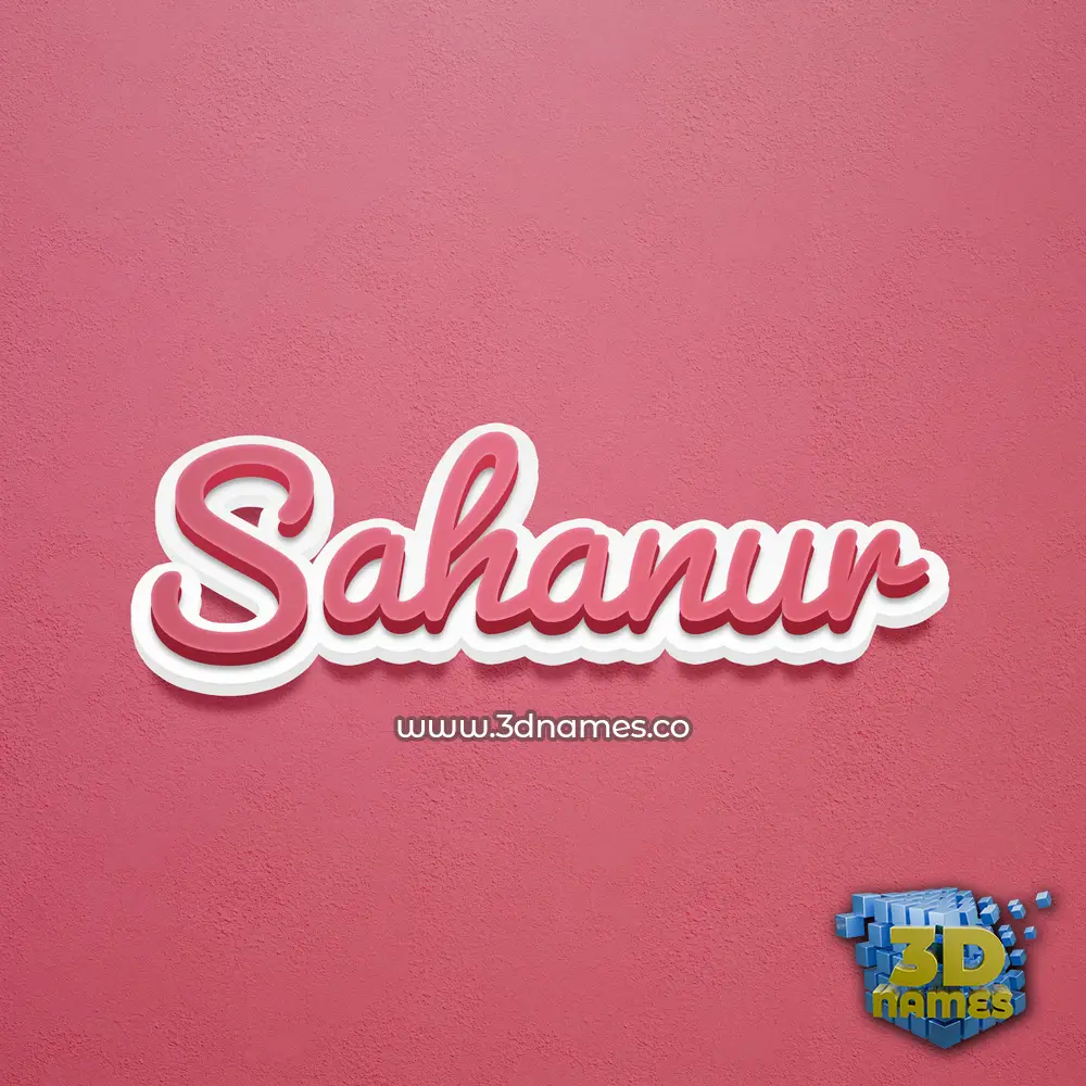 sahanur in Red Scribble style - 3D name wallpaper