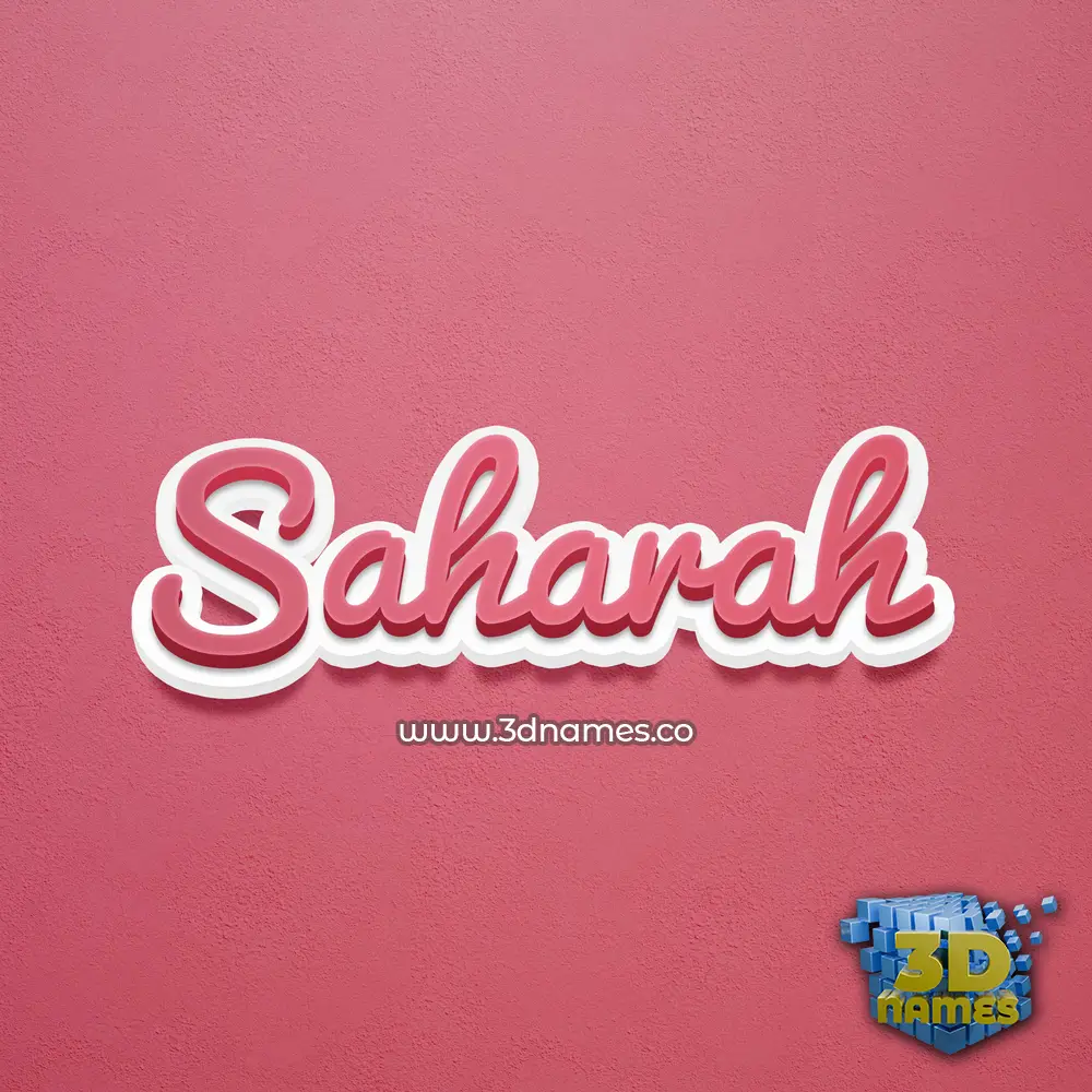 saharah in Red Scribble style - 3D name wallpaper