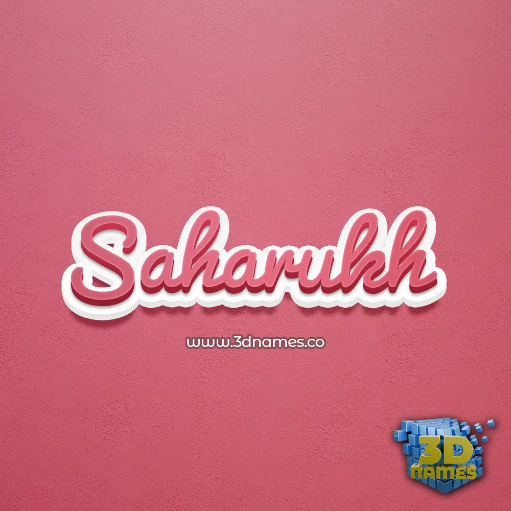 saharukh in Red Scribble style - 3D name wallpaper