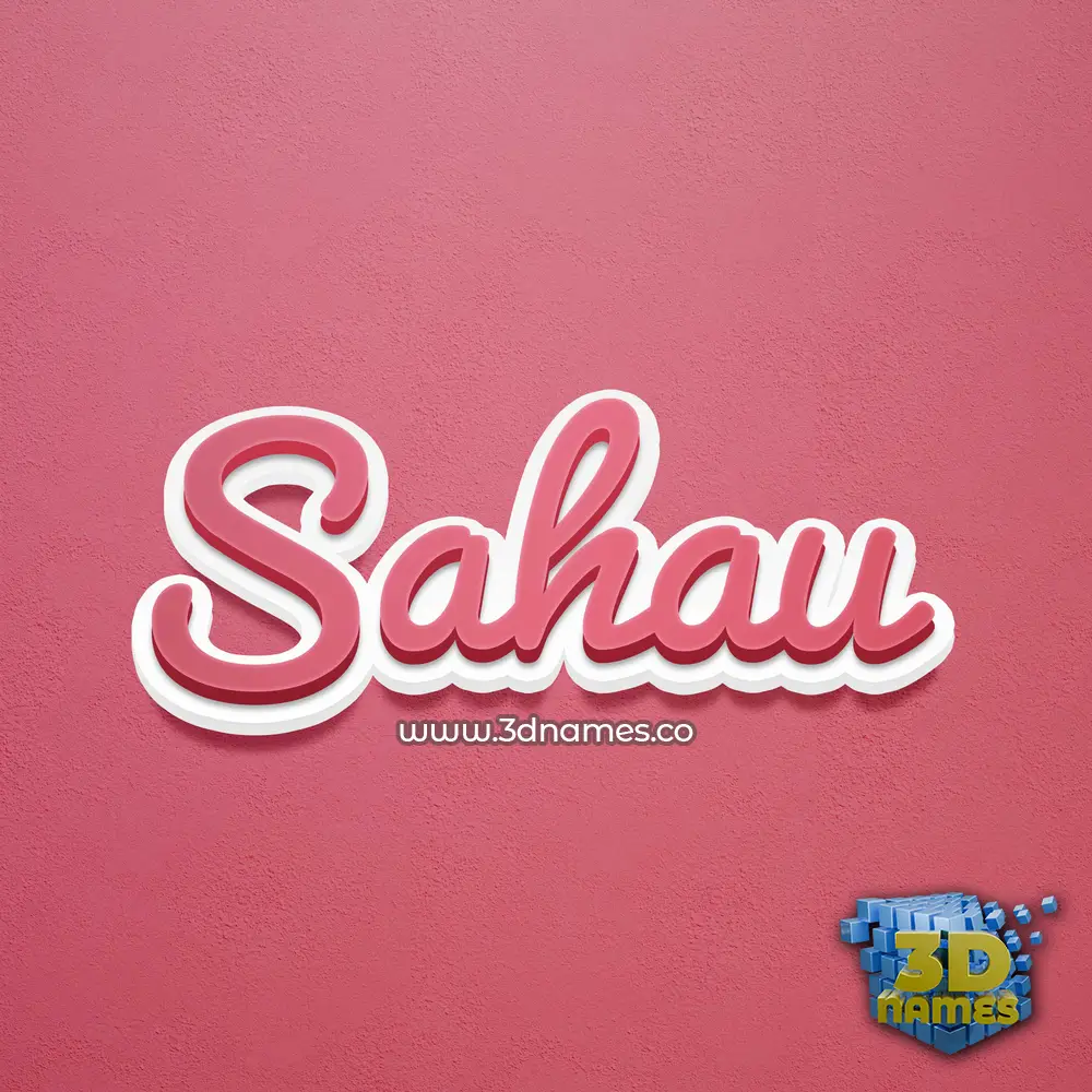 sahau in Red Scribble style - 3D name wallpaper