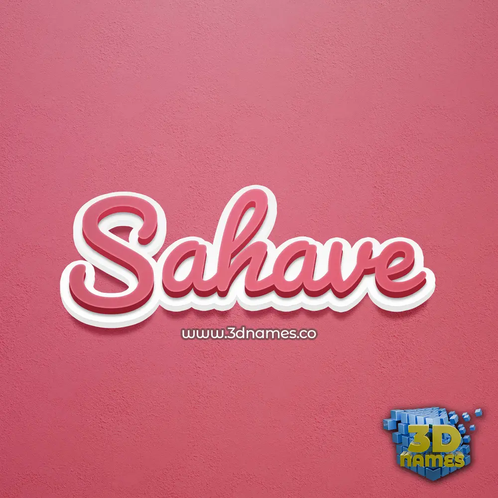 sahave in Red Scribble style - 3D name wallpaper