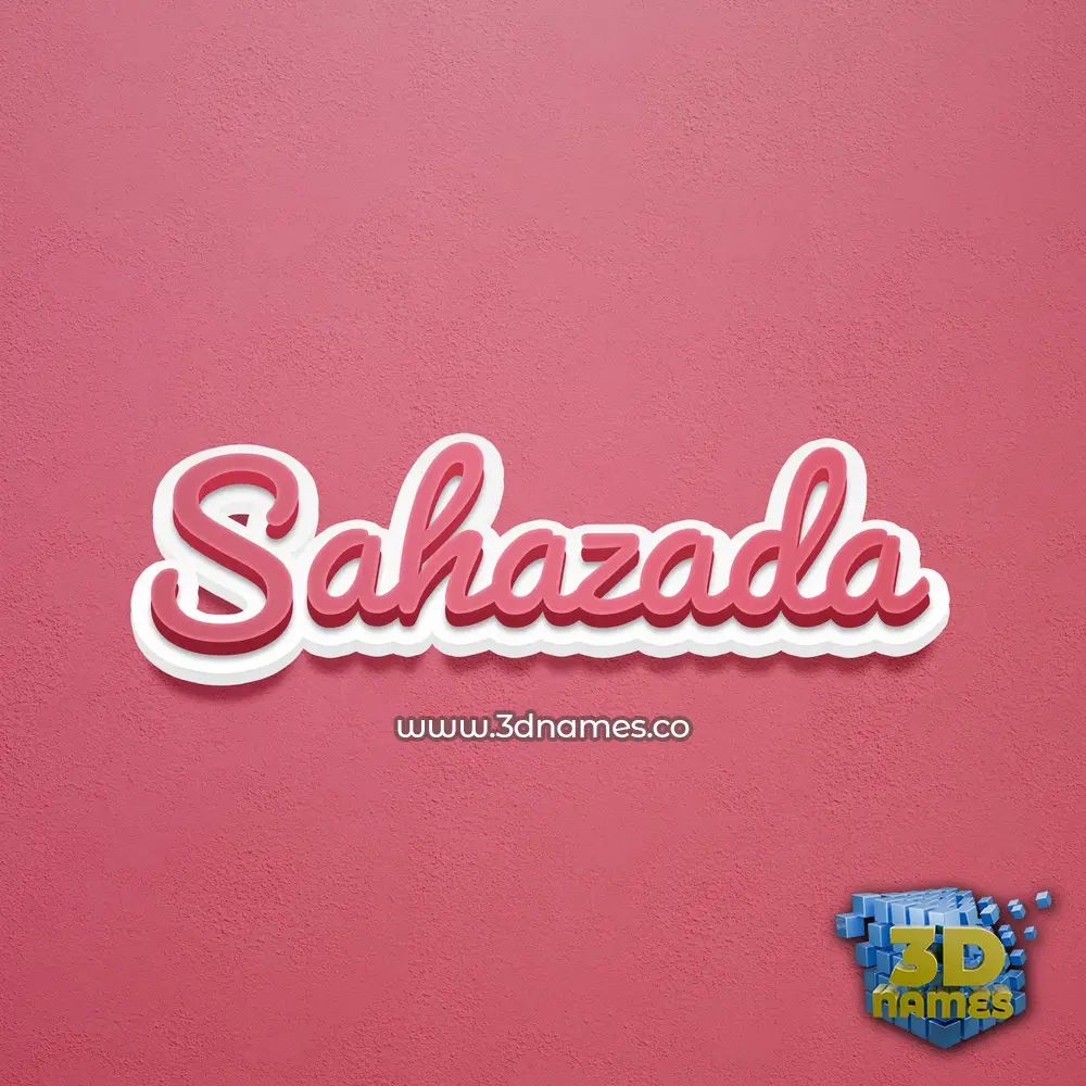 sahazada in Red Scribble style - 3D name wallpaper