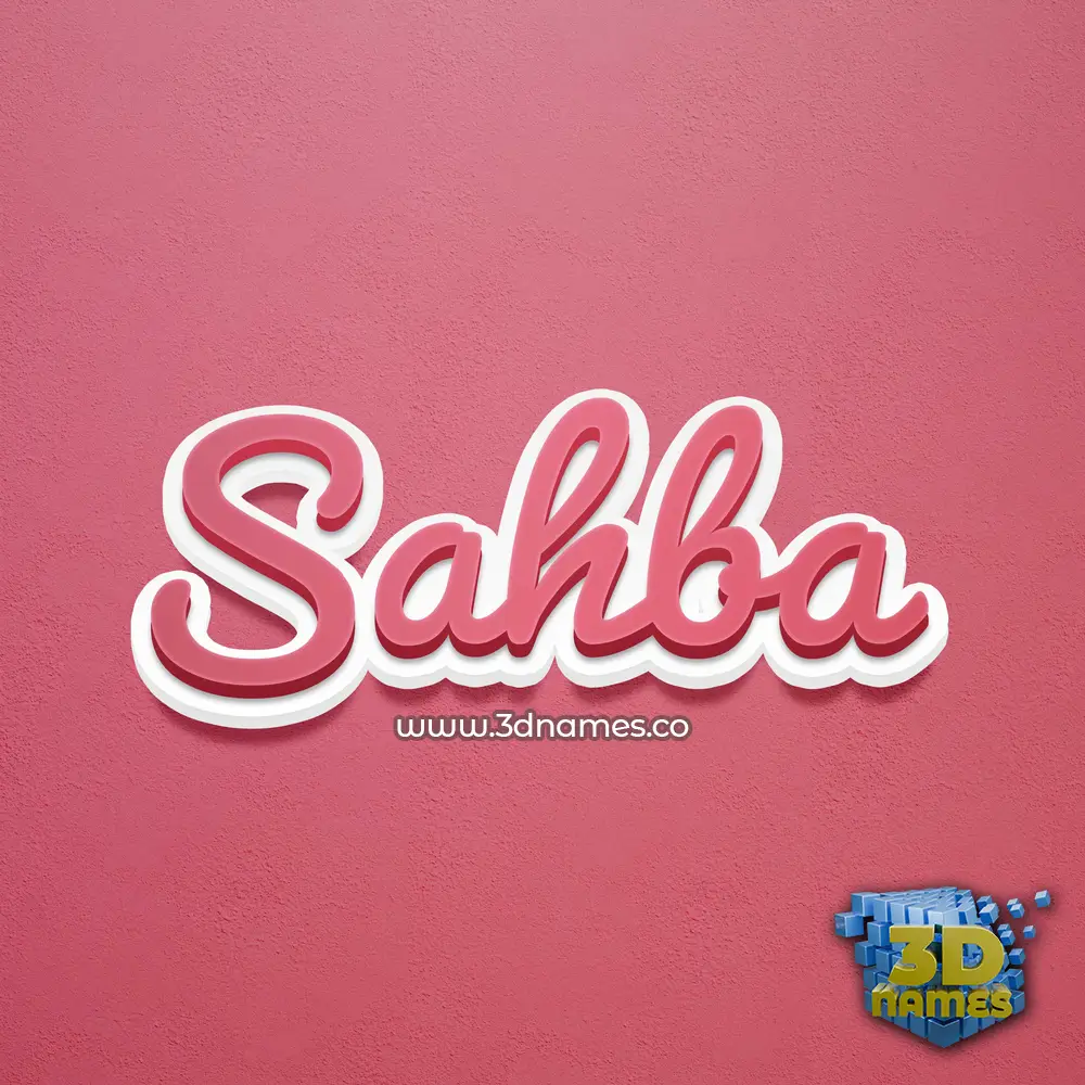 sahba in Red Scribble style - 3D name wallpaper