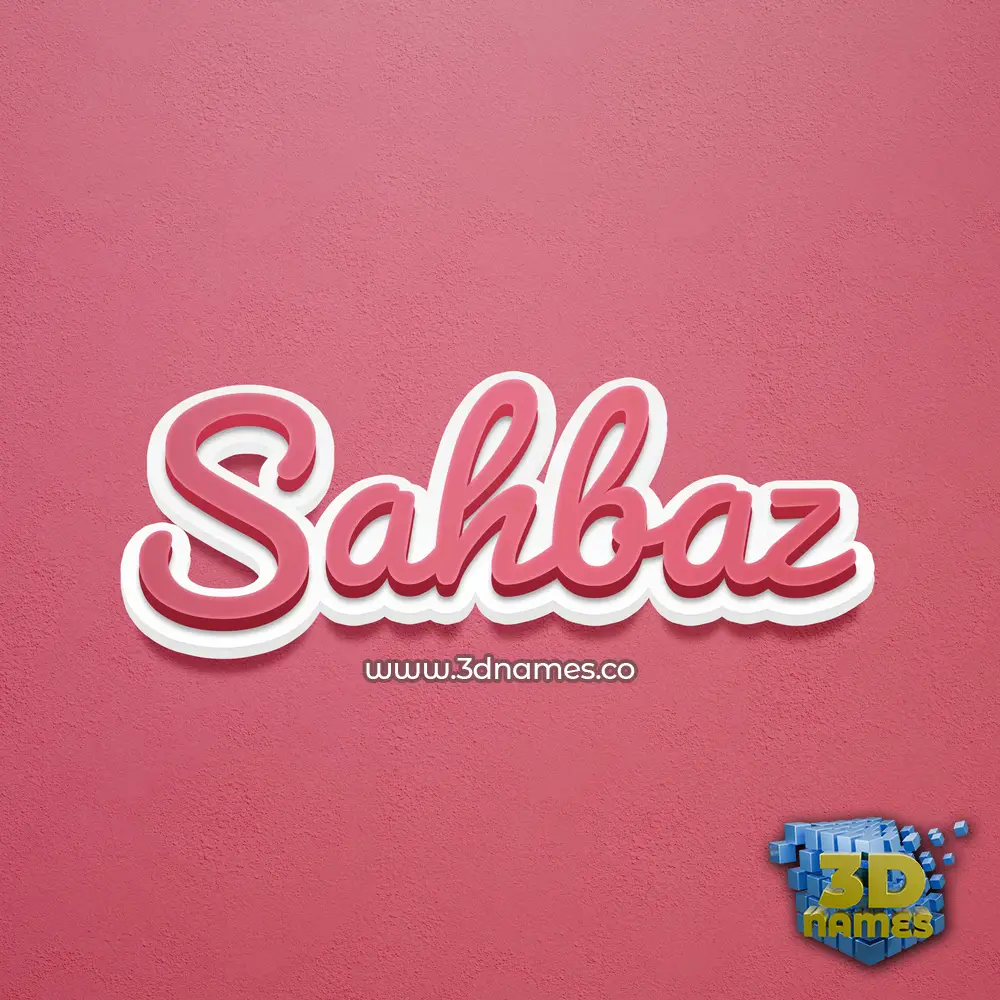 sahbaz in Red Scribble style - 3D name wallpaper