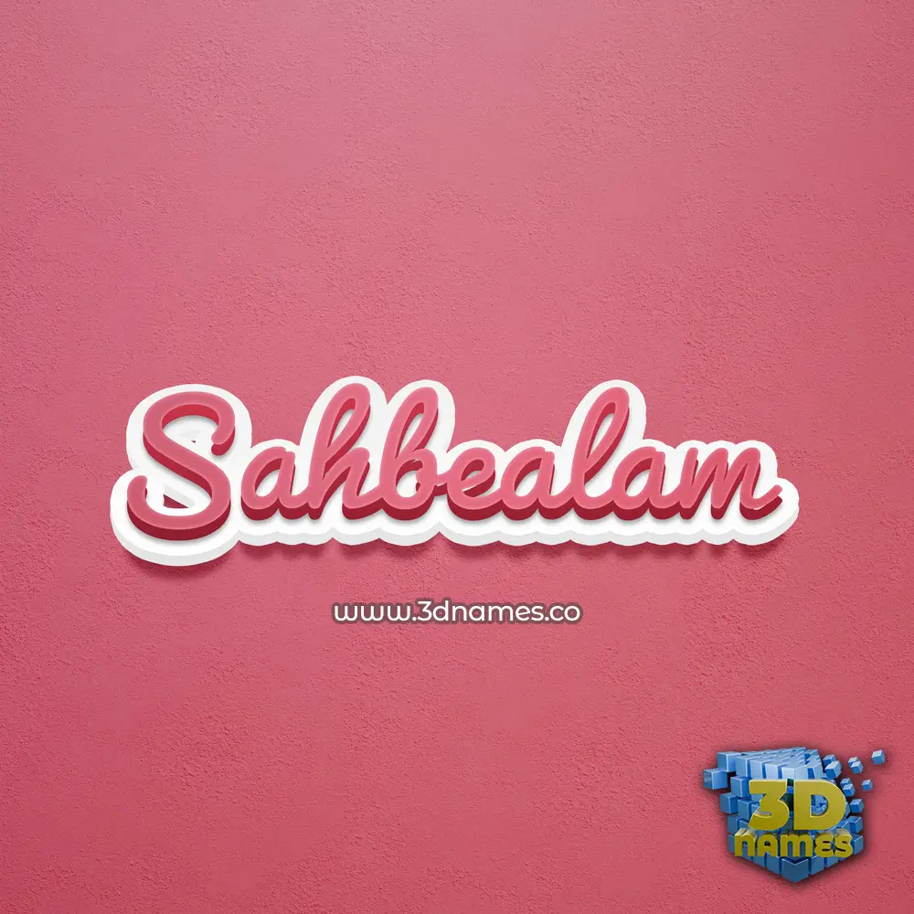 sahbealam in Red Scribble style - 3D name wallpaper