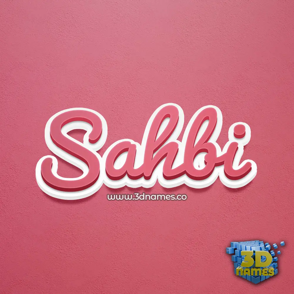sahbi in Red Scribble style - 3D name wallpaper