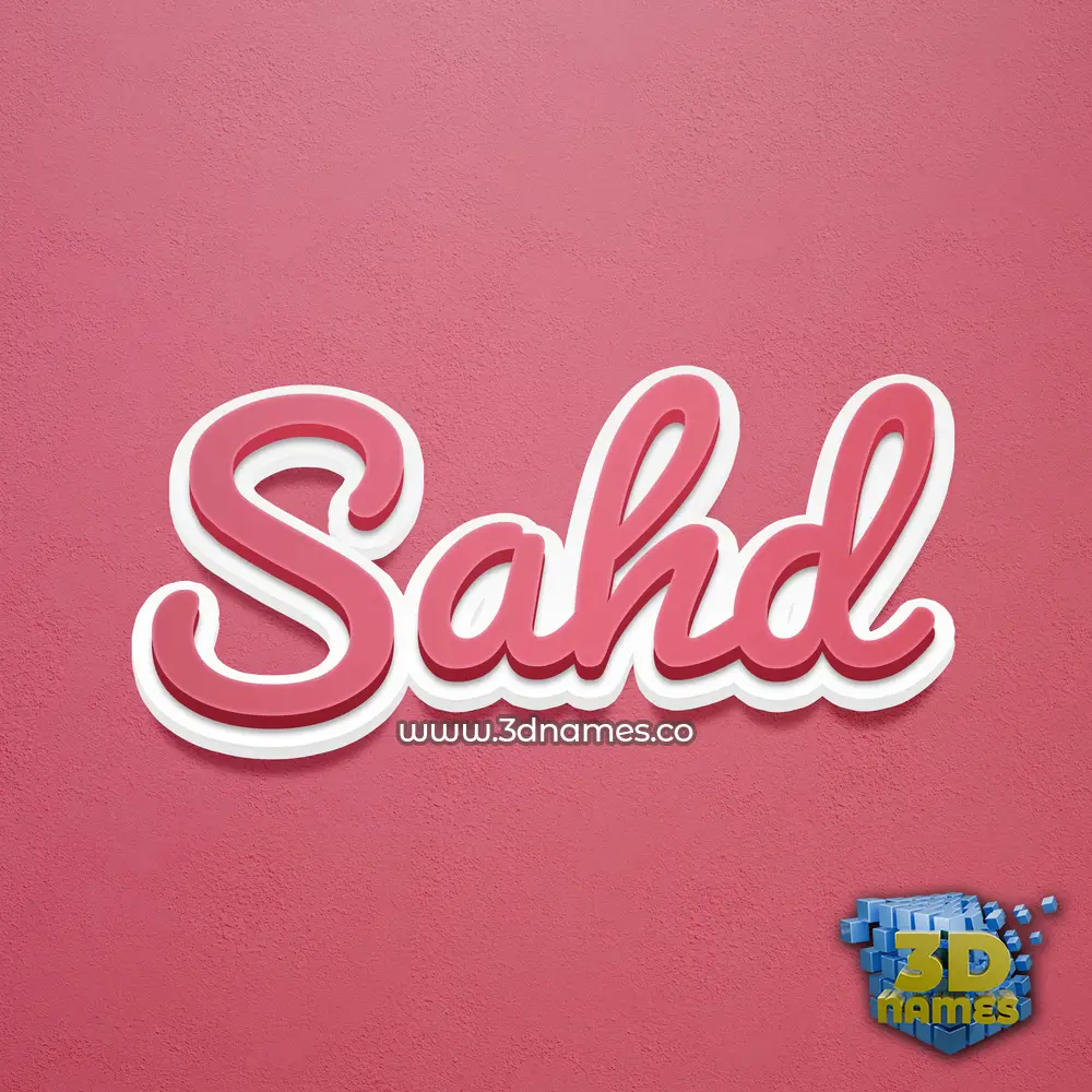 sahd in Red Scribble style - 3D name wallpaper