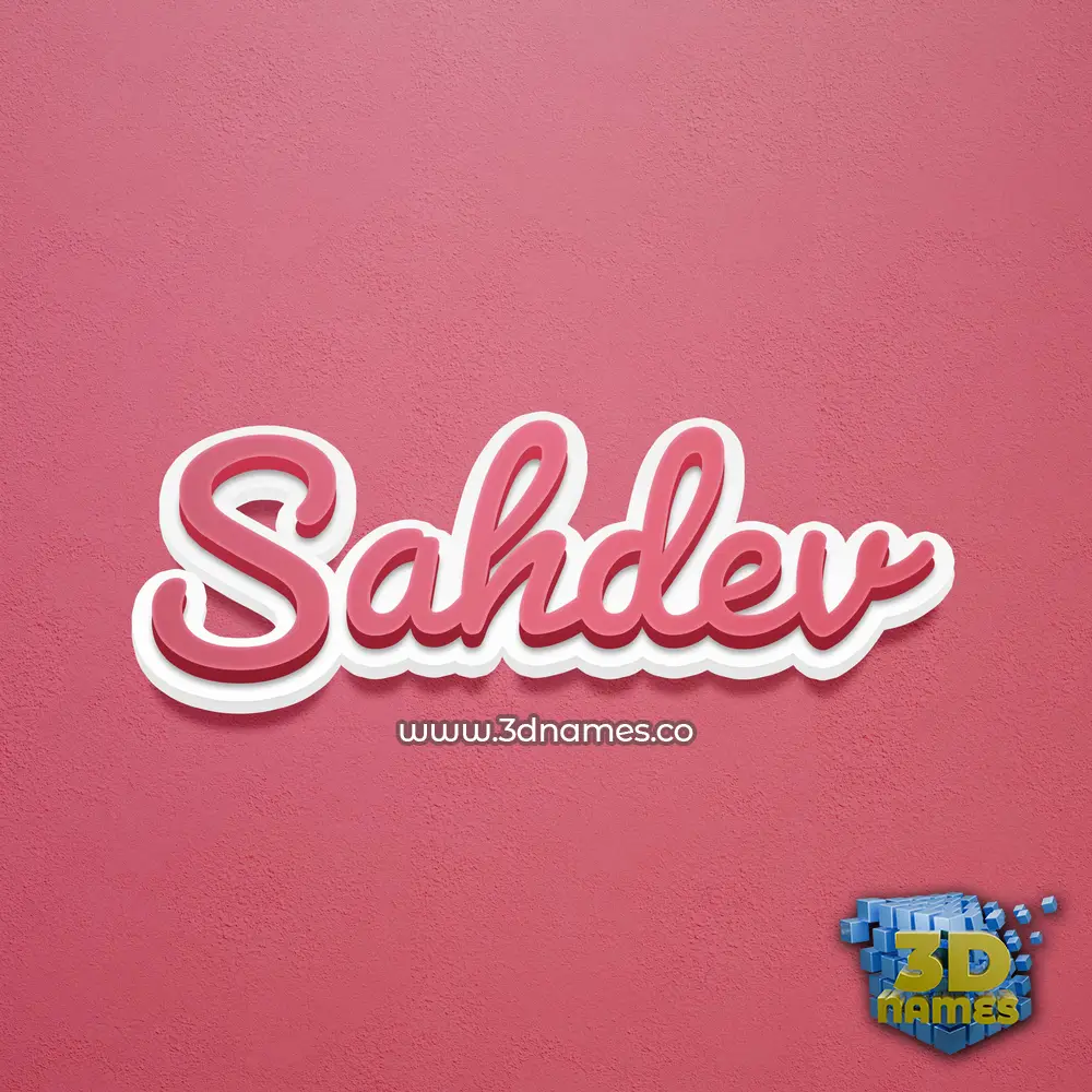 sahdev in Red Scribble style - 3D name wallpaper
