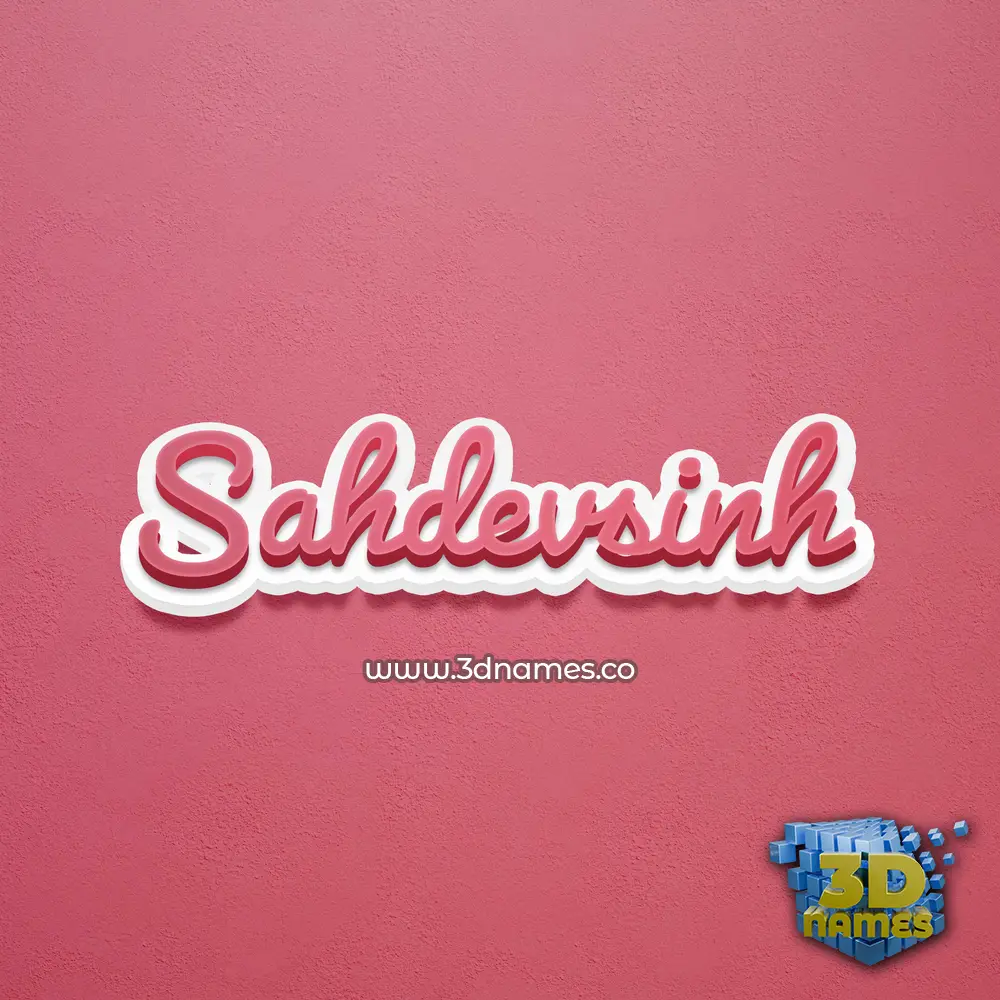 sahdevsinh in Red Scribble style - 3D name wallpaper