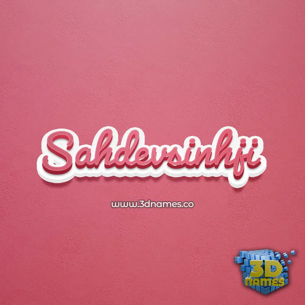 sahdevsinhji in Red Scribble style - 3D name wallpaper