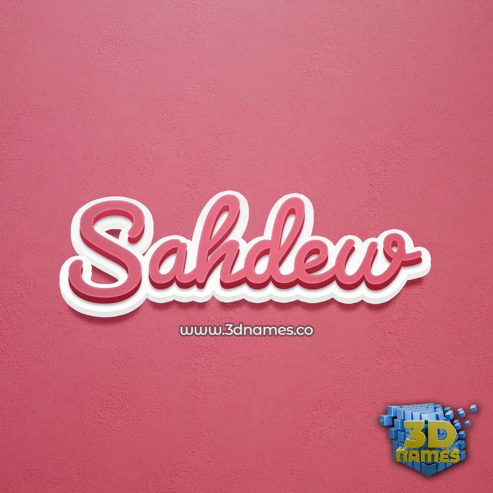 sahdew in Red Scribble style - 3D name wallpaper