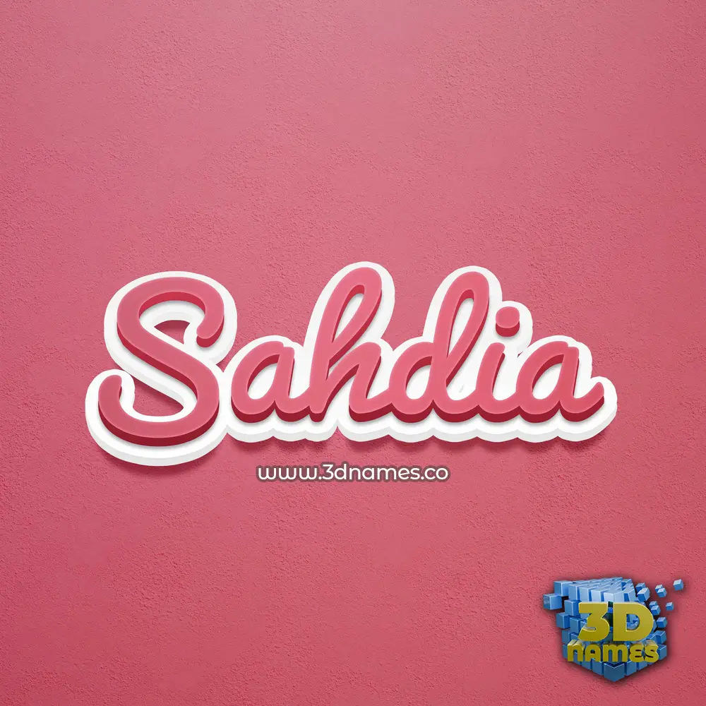 sahdia in Red Scribble style - 3D name wallpaper