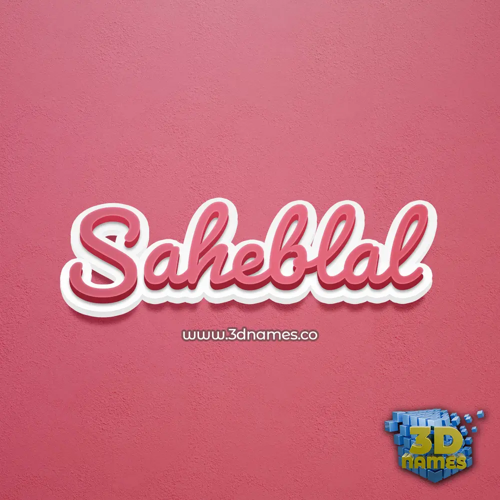 saheblal in Red Scribble style - 3D name wallpaper