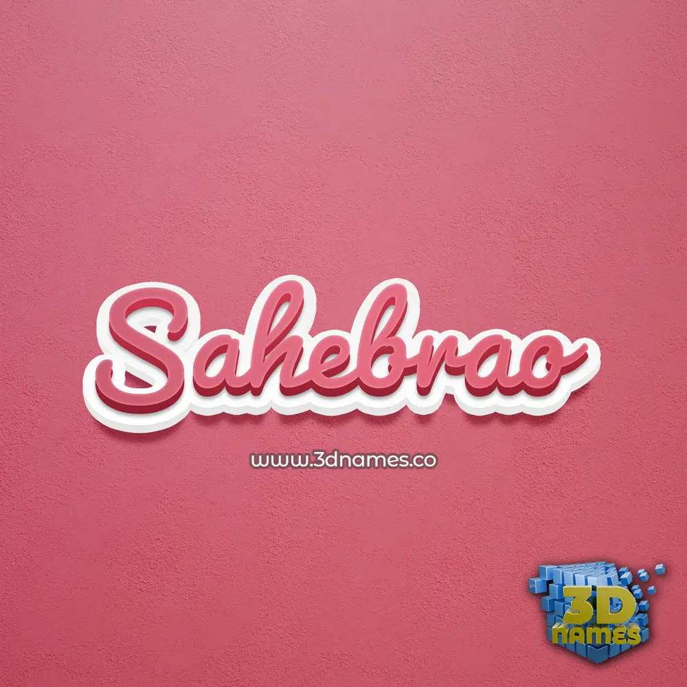 sahebrao in Red Scribble style - 3D name wallpaper