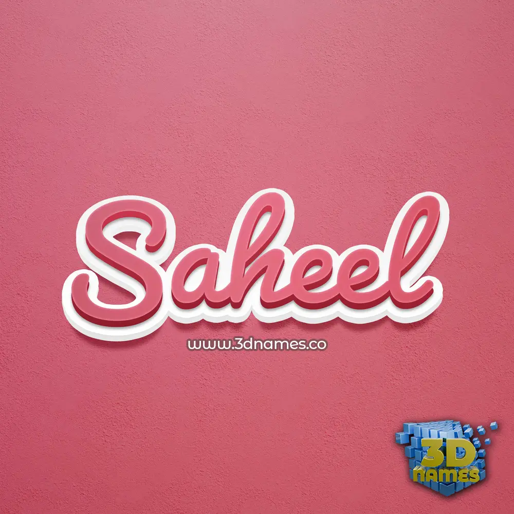 saheel in Red Scribble style - 3D name wallpaper