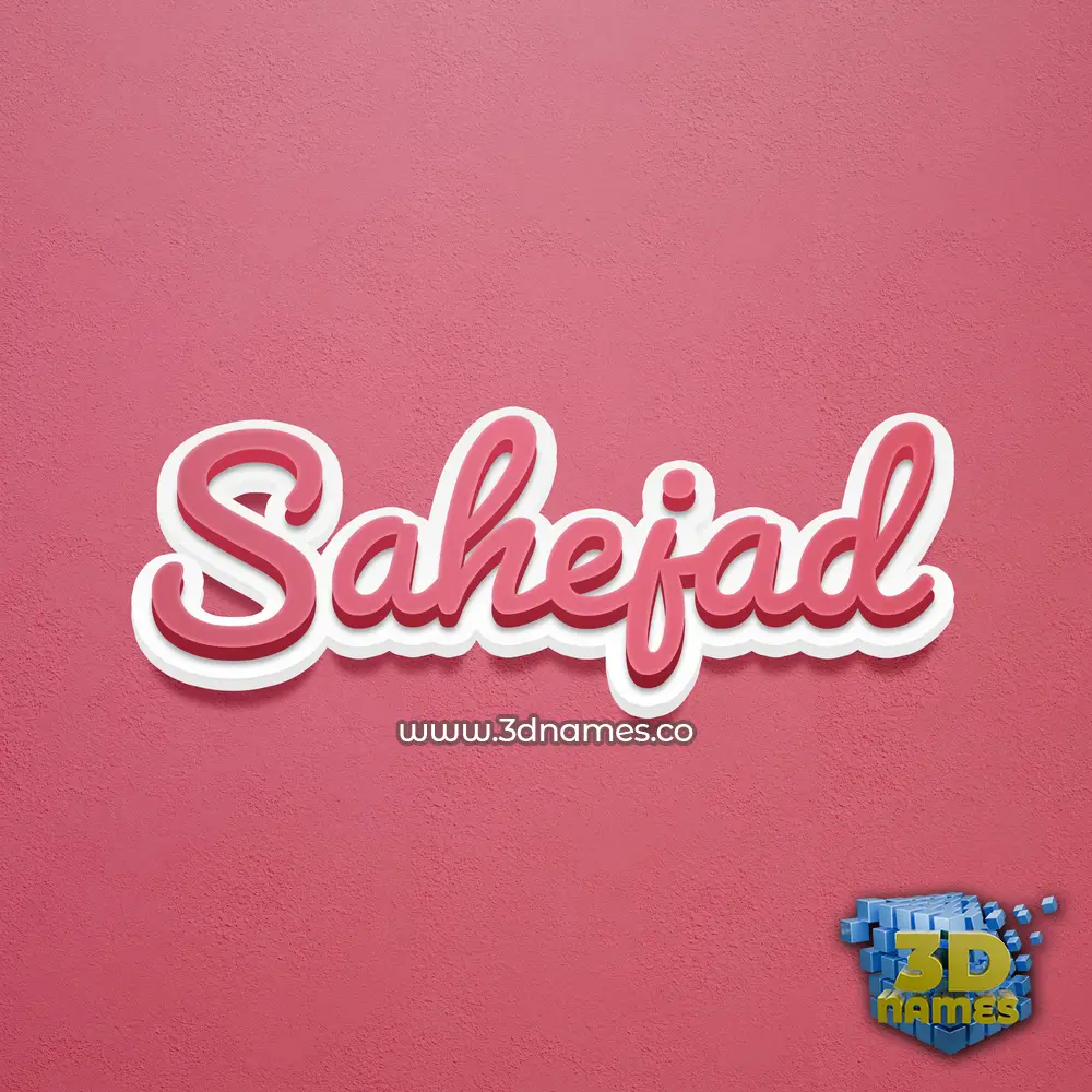 sahejad in Red Scribble style - 3D name wallpaper