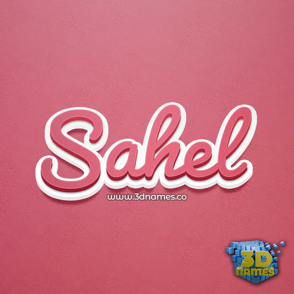 sahel in Red Scribble style - 3D name wallpaper