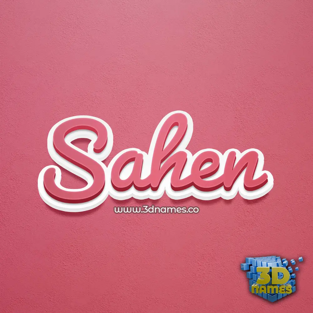 sahen in Red Scribble style - 3D name wallpaper